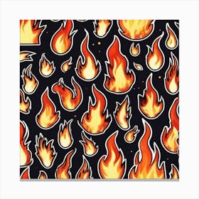 Flames On Black Background 74 Canvas Print