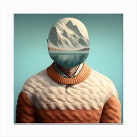 Mountain Man In A Sweater Canvas Print