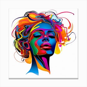 Woman With Colorful Hair 19 Canvas Print