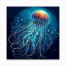 Illustration Jellyfish Canvas Print