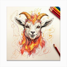 Goat On Fire 66 Canvas Print