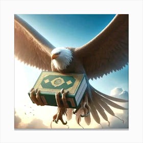 Eagle With Book Canvas Print