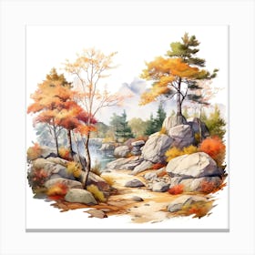 Watercolor Autumn Landscape 74 Canvas Print