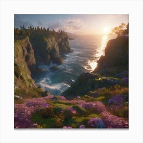 Sunset On The Cliffs Canvas Print