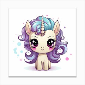 Unicorn With Rainbow Mane 20 Canvas Print