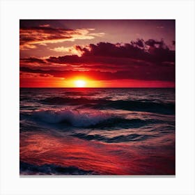 Sunset Over The Ocean 187 Canvas Print