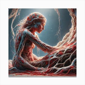 Woman With Bloody Hands Canvas Print