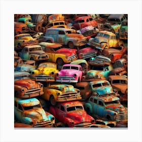 Rusty Cars Canvas Print