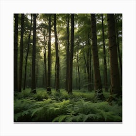 Ferns In The Forest 4 Canvas Print