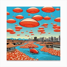 Aliens In The Sky 4 Canvas Print