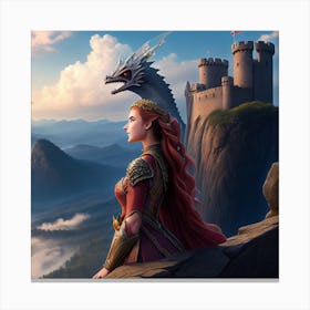 Princess And A Dragon 1 Canvas Print