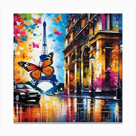 Butterfly In Paris 2 Canvas Print