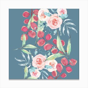 Watercolor Roses Canvas Print