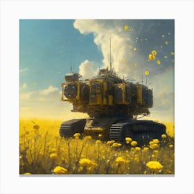 Robots In The Field 1 Canvas Print