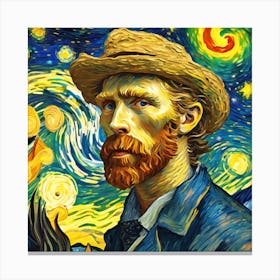 Portrayal Of Van Gogh S Self Portrait (8) Canvas Print
