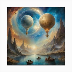 Air Balloons In The Sky art print paintings Canvas Print