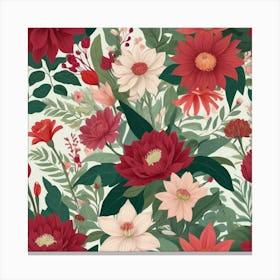 Floral Seamless Pattern Canvas Print