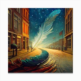 Feather In The Wind Canvas Print
