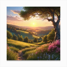 Sunset In The Countryside 3 Canvas Print