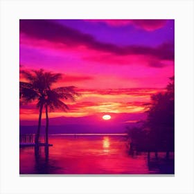 Sunset At The Beach 6 Canvas Print