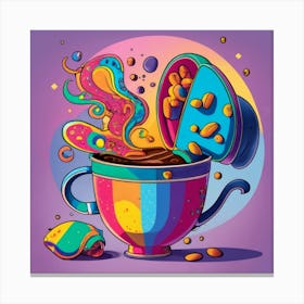 Rainbow Tea Cup Canvas Print