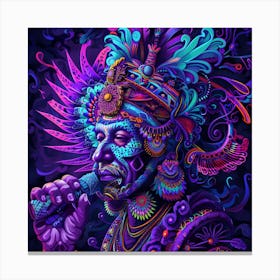 Man In Purple Feathers Canvas Print