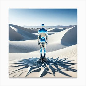 Man Standing In Sand Canvas Print