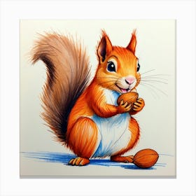 Squirrel With Nut Canvas Print