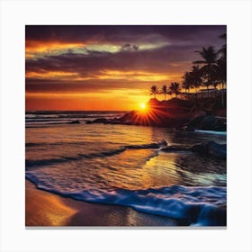 Sunset On The Beach 233 Canvas Print