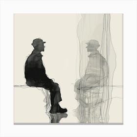 See myself - Man Sitting On A Bench, Minimal line art, reflection art, city wall art, colorful wall art, home decor, minimal art, modern wall art, wall art, wall decoration, wall print colourful wall art, decor wall art, digital art, digital art download, interior wall art, downloadable art, eclectic wall, fantasy wall art, home decoration, home decor wall, printable art, printable wall art, wall art prints, artistic expression, contemporary, modern art print Canvas Print