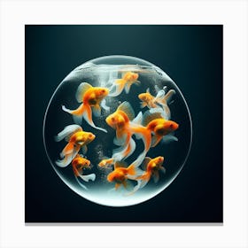 Goldfish In A Glass Bowl Canvas Print