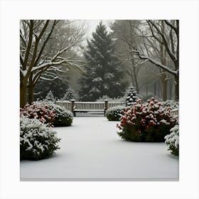 Snowy Park Canvas Print