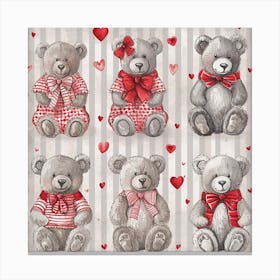 Valentine Teddy Bears Canvas Print