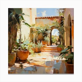 Italian Courtyard Garden Canvas Print