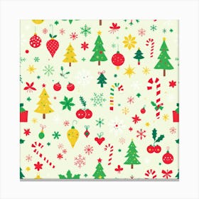 Festive Christmas Pattern Canvas Print