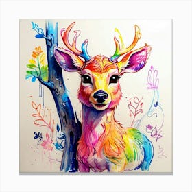 Colorful Deer 13 Canvas Print