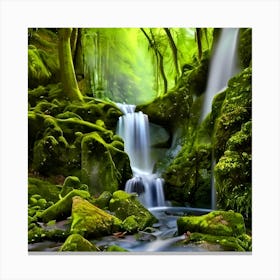 Waterfall In The Forest Canvas Print