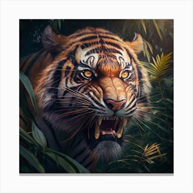 Tiger In The Jungle 6 Canvas Print