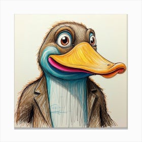 Duck In A Suit 34 Canvas Print