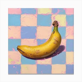 Banana Pastel Checkerboard 1 Canvas Print