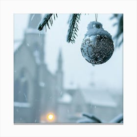 Christmas Tree In The Snow 6 Canvas Print