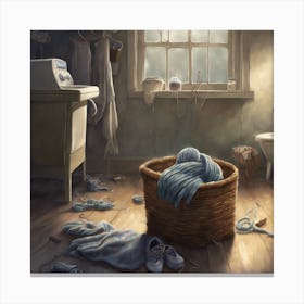 Basket Full Of Clothes Canvas Print