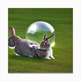 Rabbit In A Bubble Canvas Print