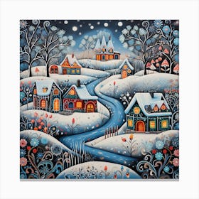 Fairy Christmas Village 3 Canvas Print