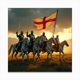 Knights On Horseback Canvas Print