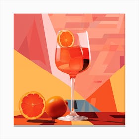 Orange Aperol Spritz Cocktail Canvas Print