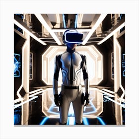 Futuristic Man In Virtual Reality Canvas Print