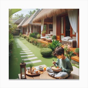 Breakfast At The Resort Canvas Print