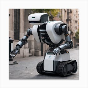 Robot On The Street 60 Canvas Print