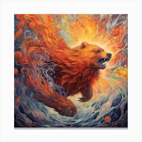 Fire Bear Canvas Print